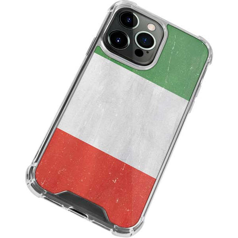 Italy Flag Distressed iPhone 13 Pro Clear Case